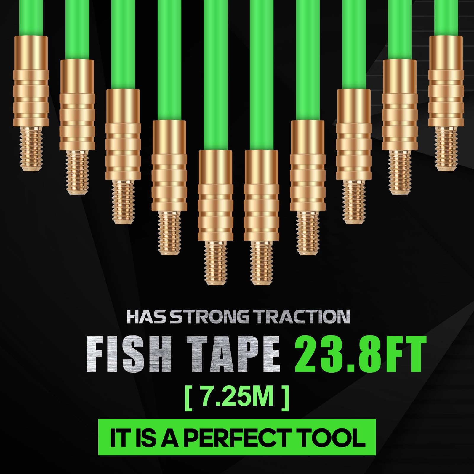 23.8FT Fiberglass Running Electrical Wire Cable Glow Rods Wire Pulling, Fish ...