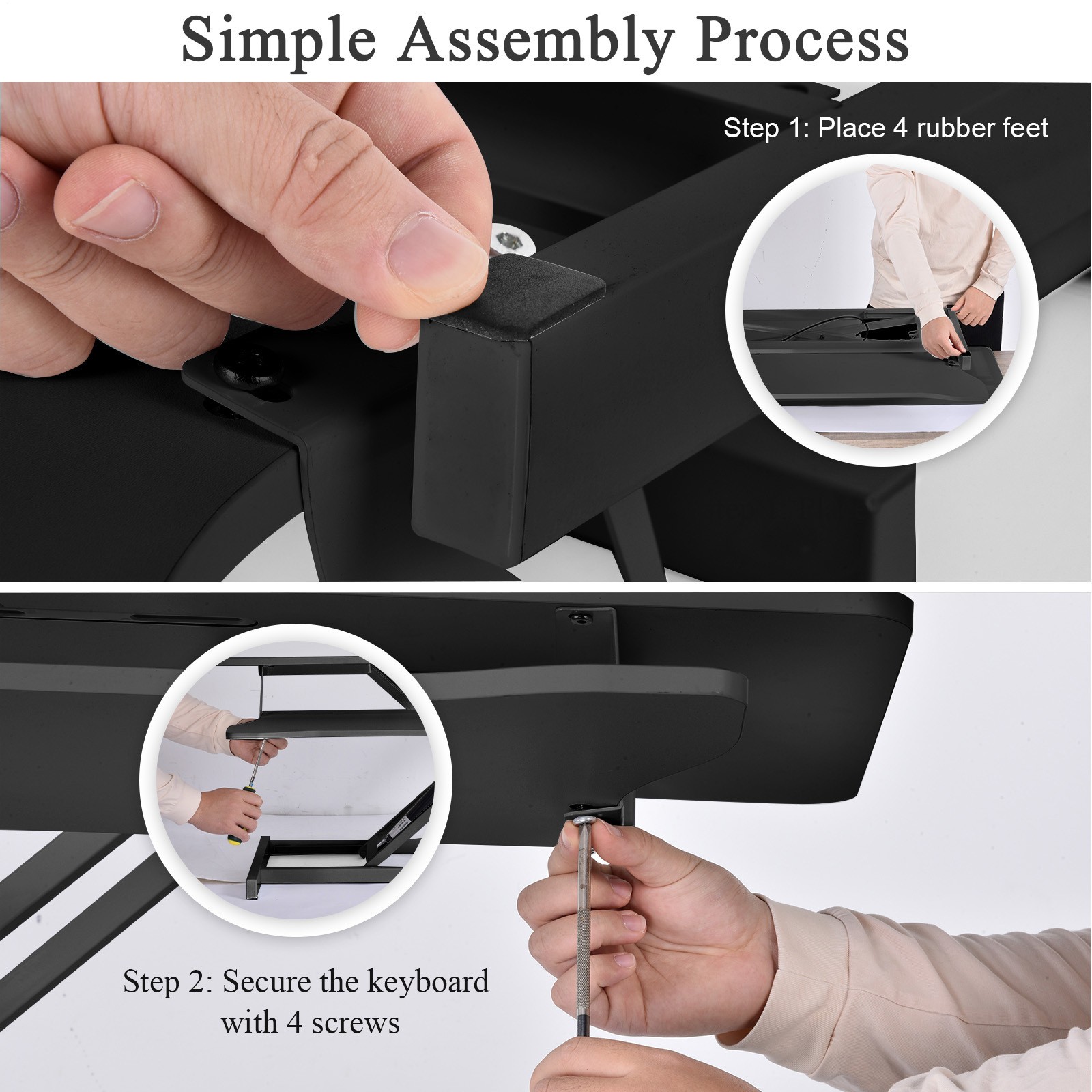 37'' Black Home Office Desk Riser Adjustable Standing Desk Converter