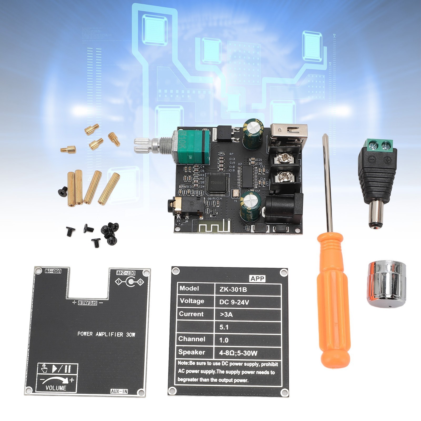 ZK-301B Mono  5.1 Amplifier Board 30W Power Amplifier Module TPA3110D2
