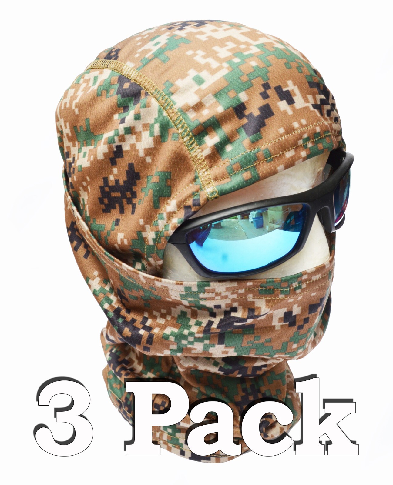3 PACK Camouflage Men's Balaclava Face Mask UV Wind Protection MARINES MARPAT