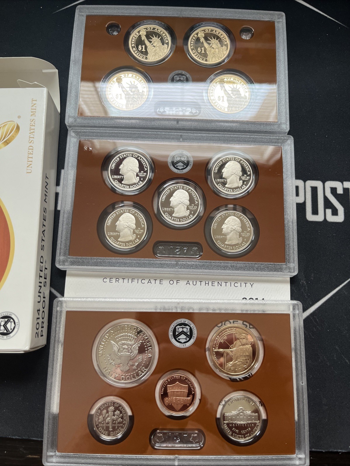 2014 S CLAD Proof Set Original Box & COA, US Mint Coin Proof Set