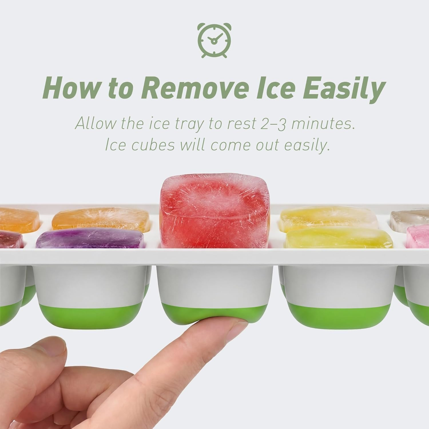 4‑Pack Ice Cube Trays with Lids, 56‑Cube Total Stackable Freezer Ice Trays