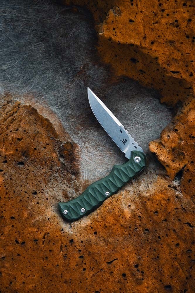 TOPS Tex Creek Folding Knife 3.13" Bohler M390 Steel Blade OD Green G10 Handle