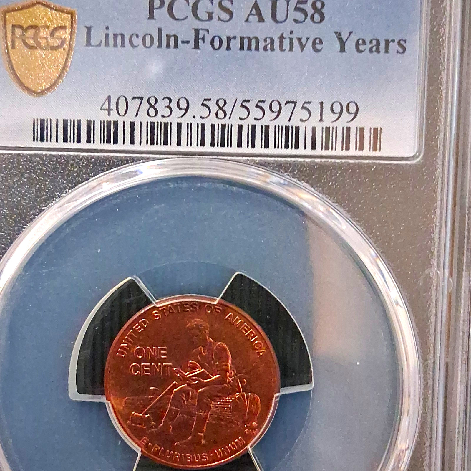 PCGS 2009-D Lincoln Bicentennial Formative Years Cent 1C RD AU58