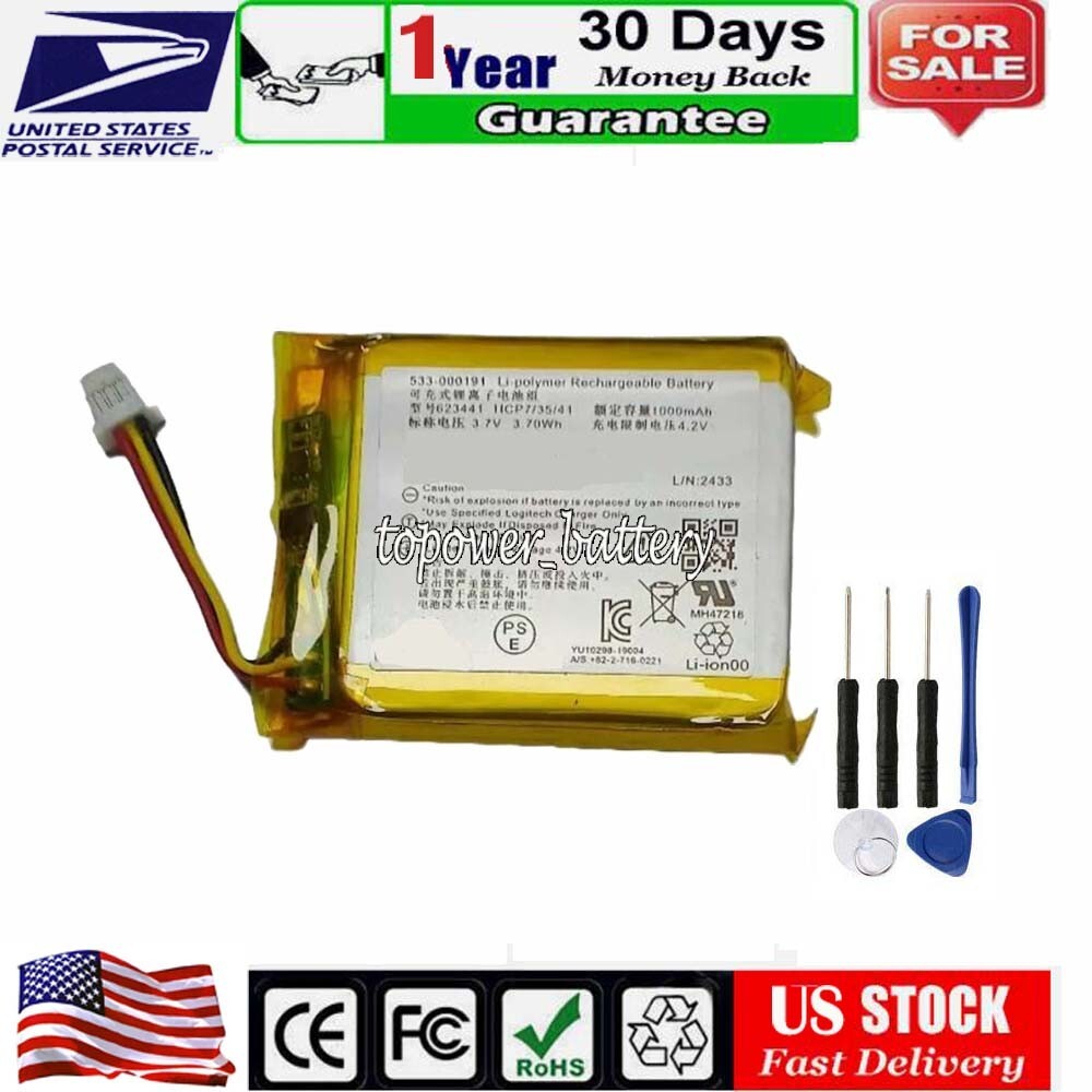 623441 Battery 533-000169 533-000191 For Astro A50 2019 Gaming Headset 1000mAh