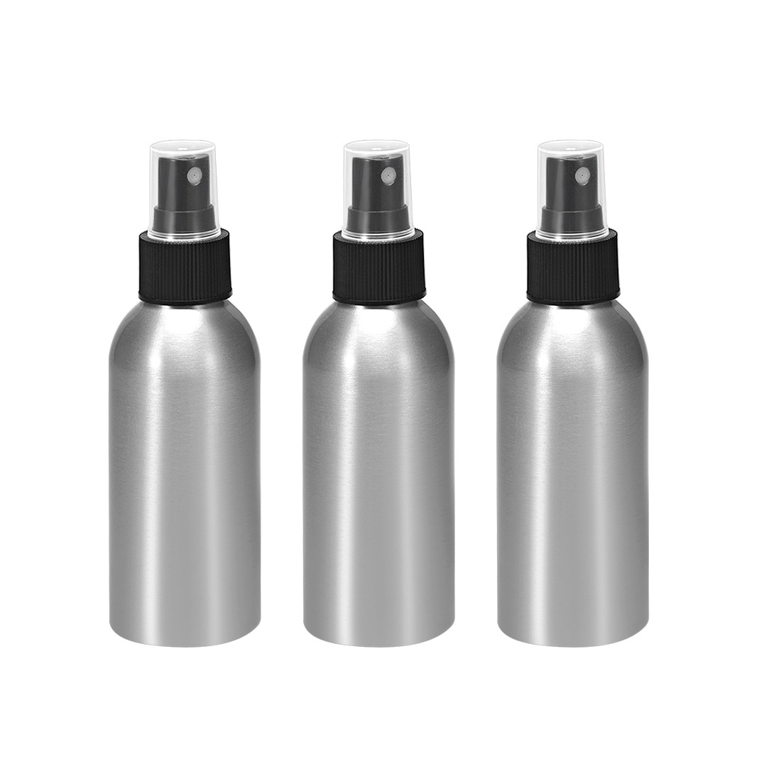 3Set 4oz/120ml Aluminium Spray Bottle with Black Sprayer Refillable Container
