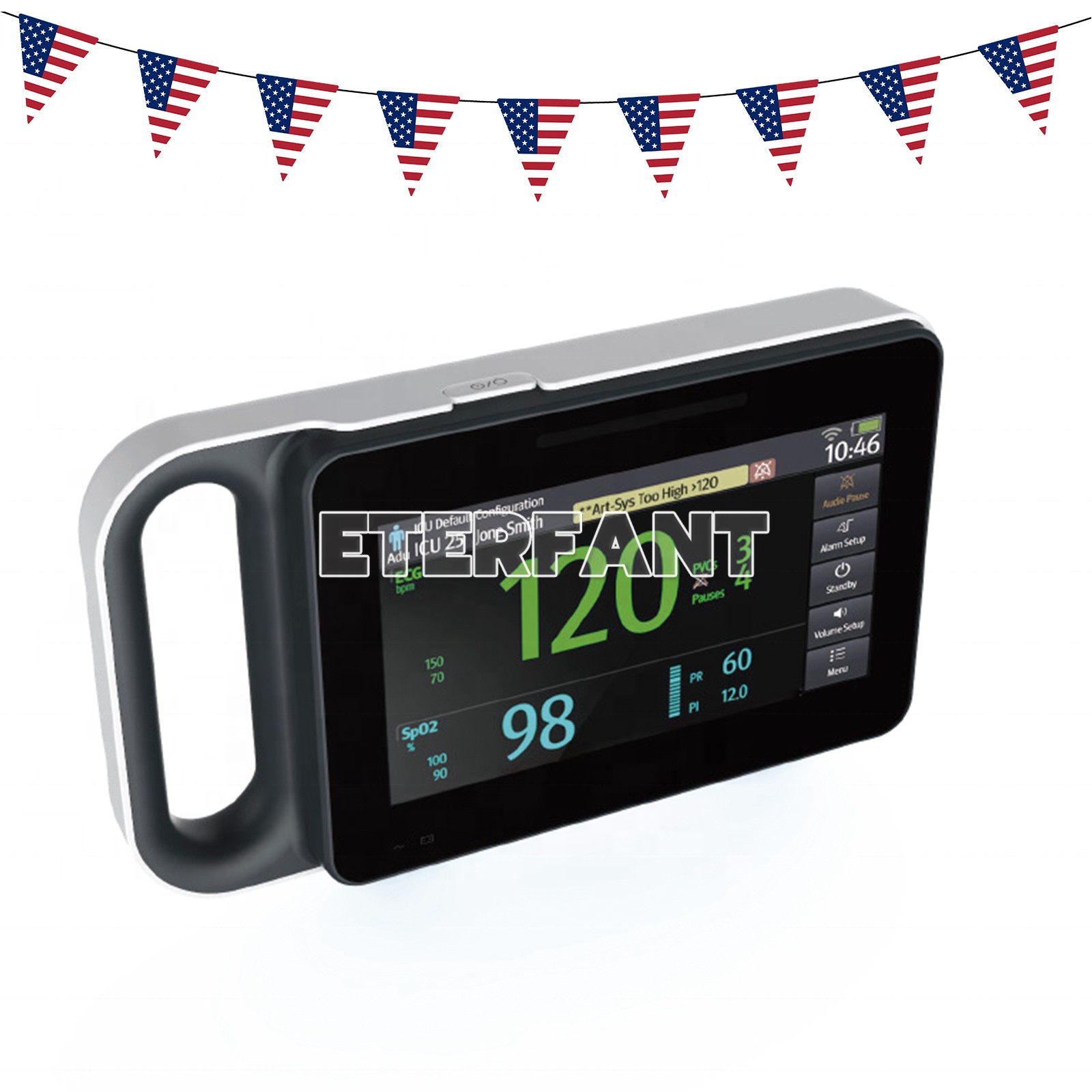 7Inch Touch Screen Multi-parameter Patient Monitor Vital Sign ECG/RESP/TEMP/NIBP