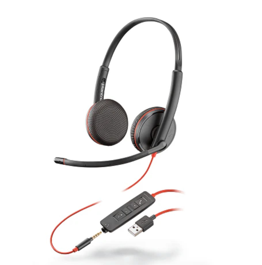 Plantronics - BW3225 - Poly Blackwire 3225 USB-A  Stereo Wired Headset with Mic