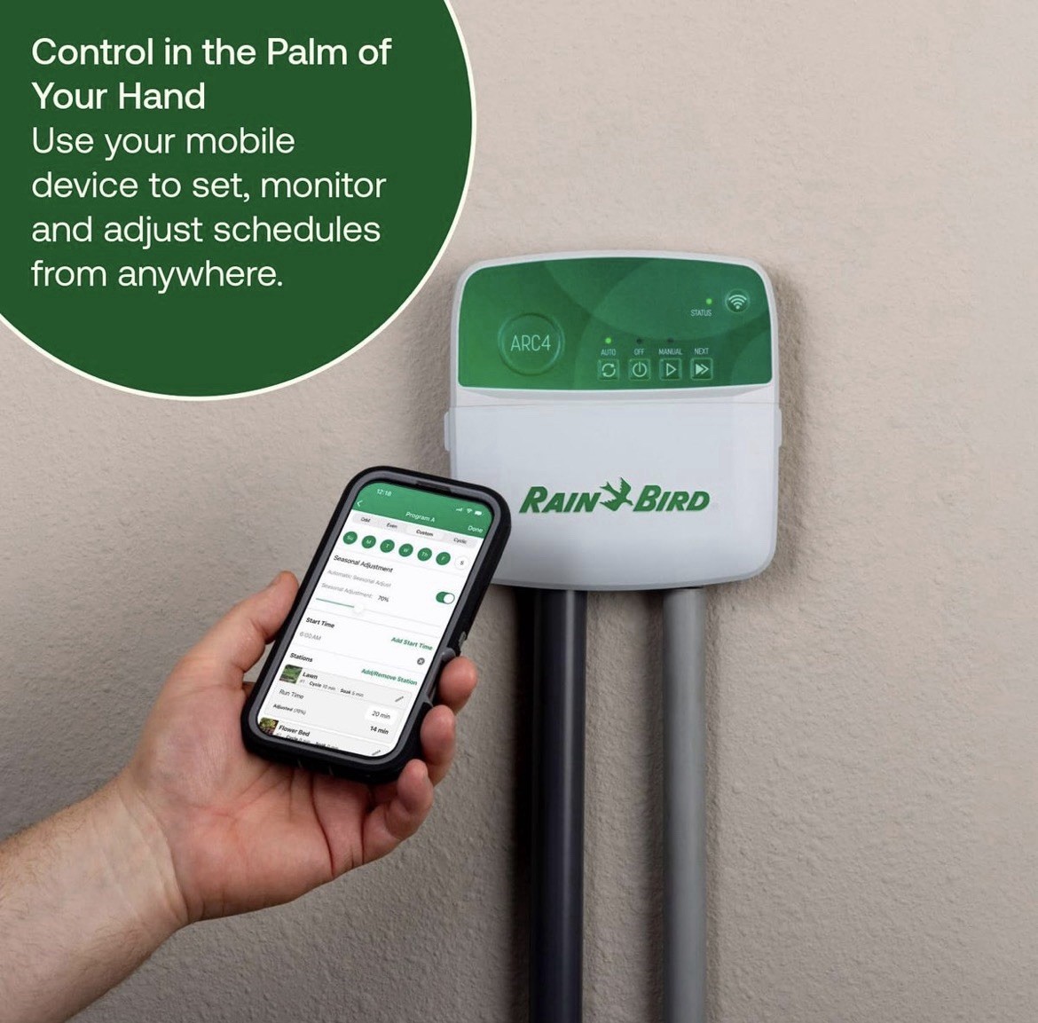 Rain Bird ARC6 App-Based Indoor Smart WiFi Irrigation Sprinkler Timer/Controller