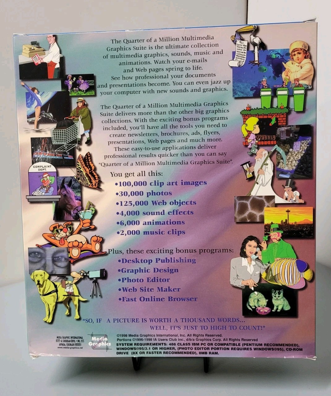 Quarter Million Multimedia Graphics 11 CD-ROM PC Computer Big Box Windows 1998