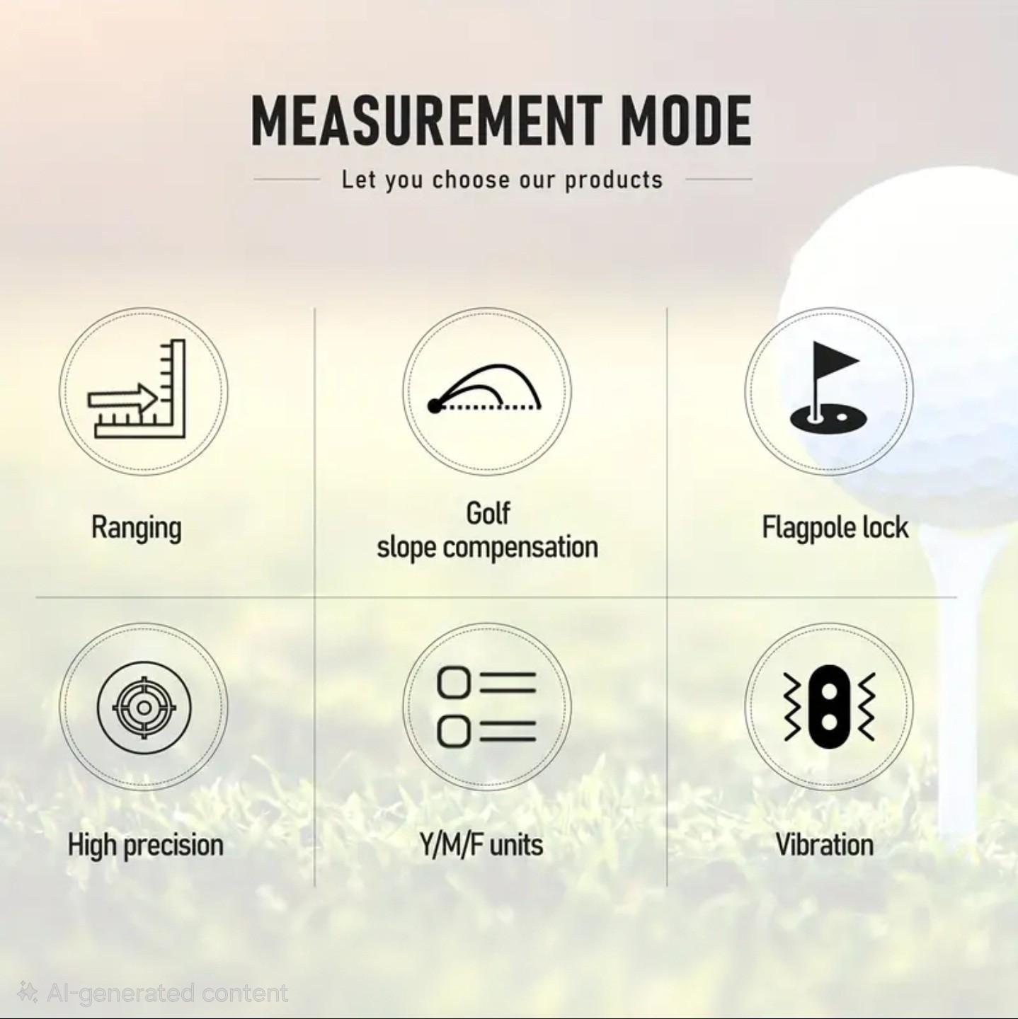Golf Rangefinder with Slope and Pin Lock Vibration, 1000y