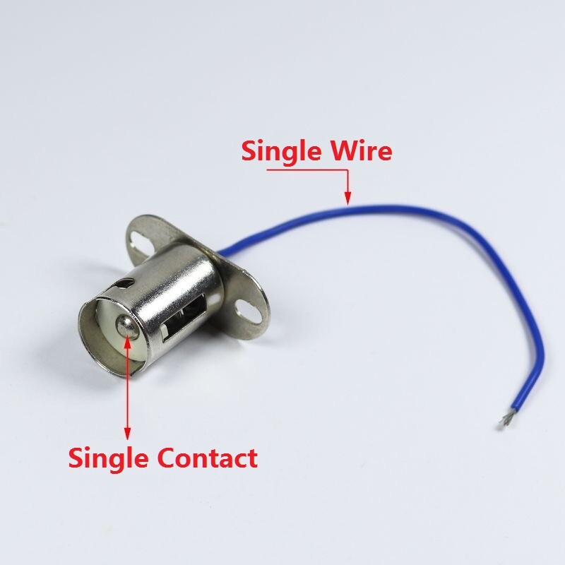 2x Light Socket B15 Light Bulb Base Lamp Holder with Wire Connector for Boat Car