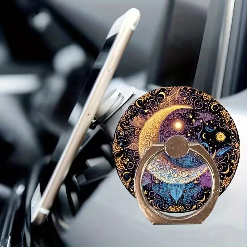 Star Moon Adjustable Cell Phone Ring Holder Universal Ring Grip 360 Rotation New