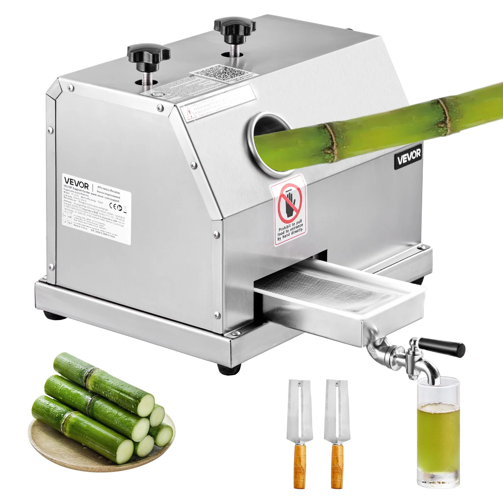 Commercial Sugar Cane Juicer 110LBS/H High Output Sugarcane Juicer Machine