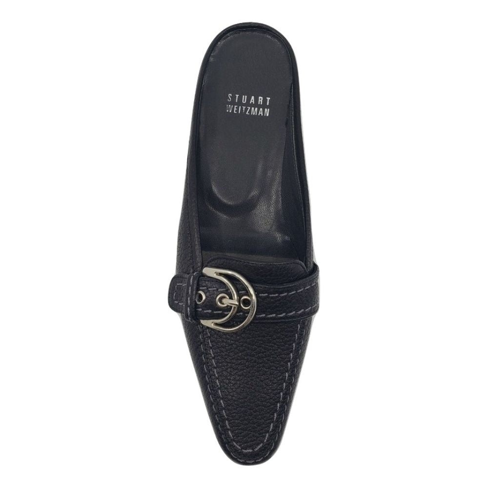 Makeabuck Black Leather Stuart Weitzman Clogs