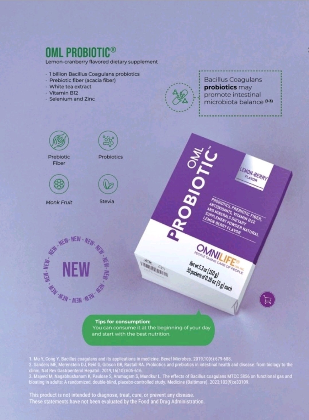OML PROBIOTICBox with 30 pieces Net content 5.3 oz (150 g)