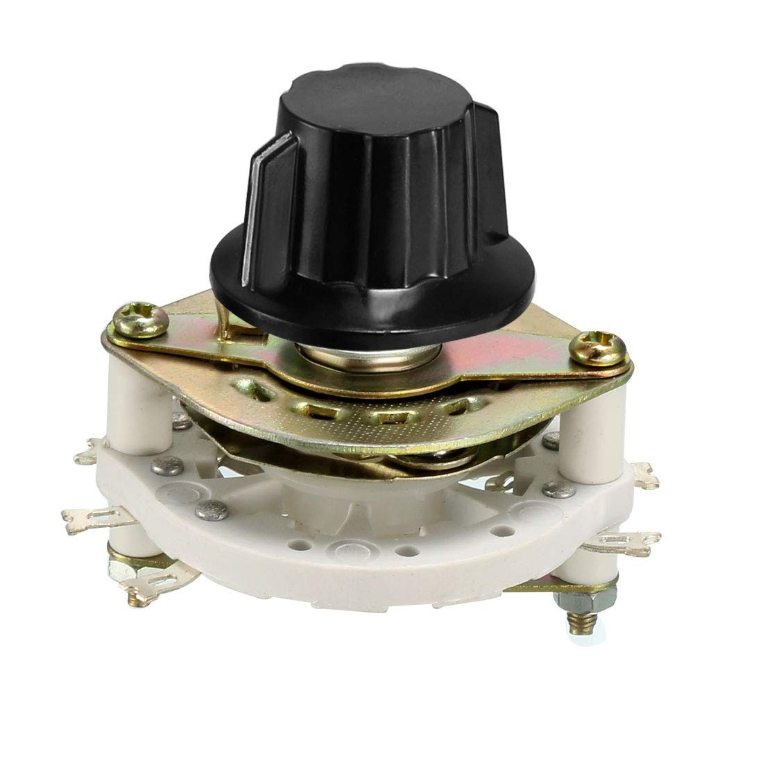 uxcell 2P2T 2 Pole 2 Position 1 Deck Band Channel Rotary 2P2T+K18-2, Black