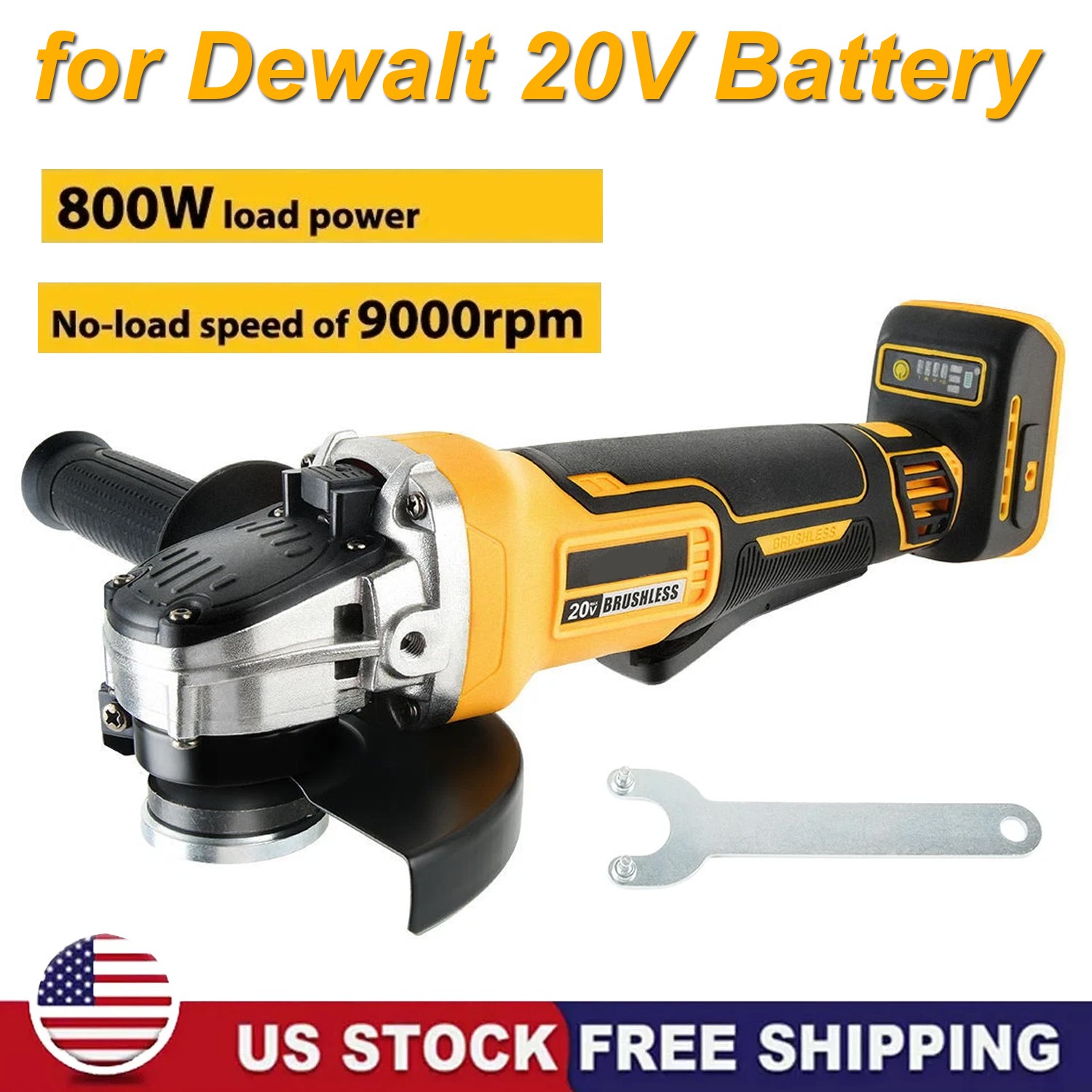 Cordless Angle Grinder Compatible Dewalt 20V MAX Battery 4-1/5" to 4" Brushless