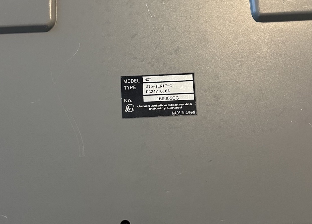 JAE Japan Aviation HCT TEL Panel Touch Screen UT5-TLN17-C 24VDC 0.6A
