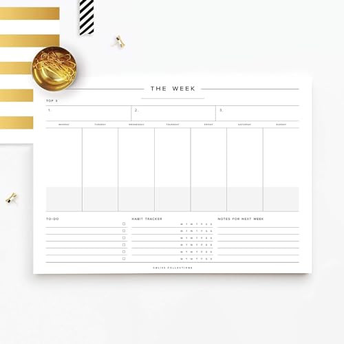 Weekly Planning Pad, To Do List Notebook - Undated Tear-Off Sheets Notepad -