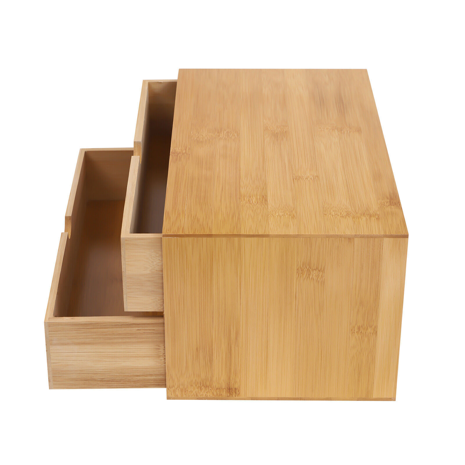 New Small Bamboo Desktop Organizer Storage Box with 2/3/4 Drawers, Simple Design