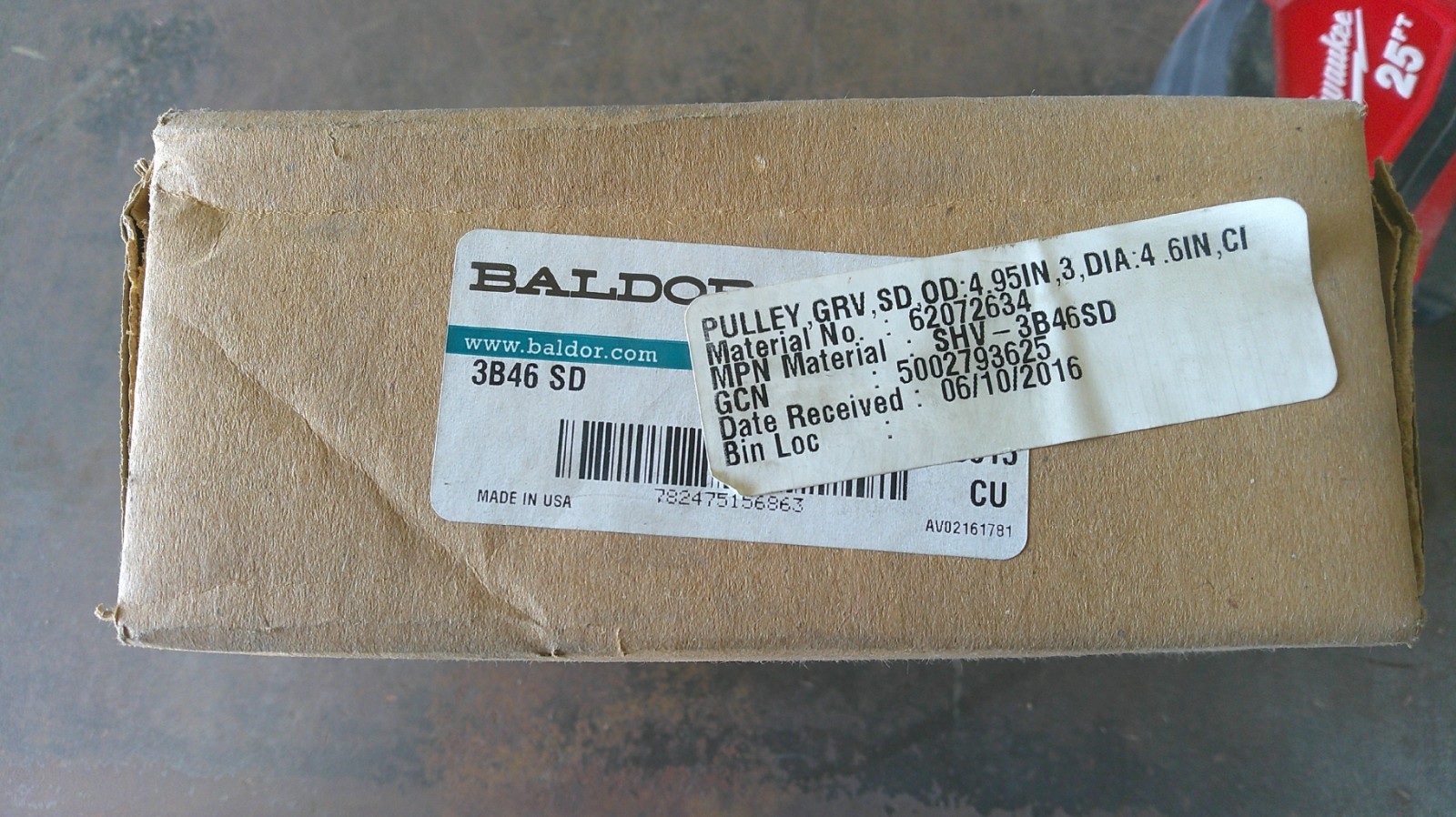 BALDOR-DODGE  3B46SD  V-BELT  PULLEY QD SHEAVE WITH THREE GROOVE