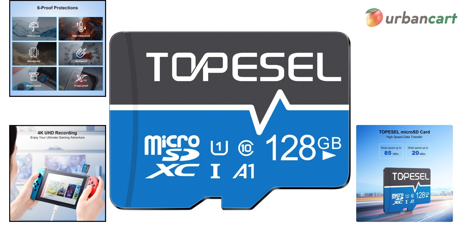 High-Speed 128GB Micro SDXC Card with Adapter