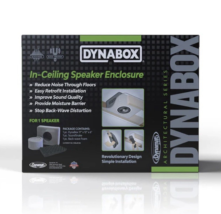 Dynamat DynaBox In-Ceiling Speaker Enclosure Wired Black Rectangular