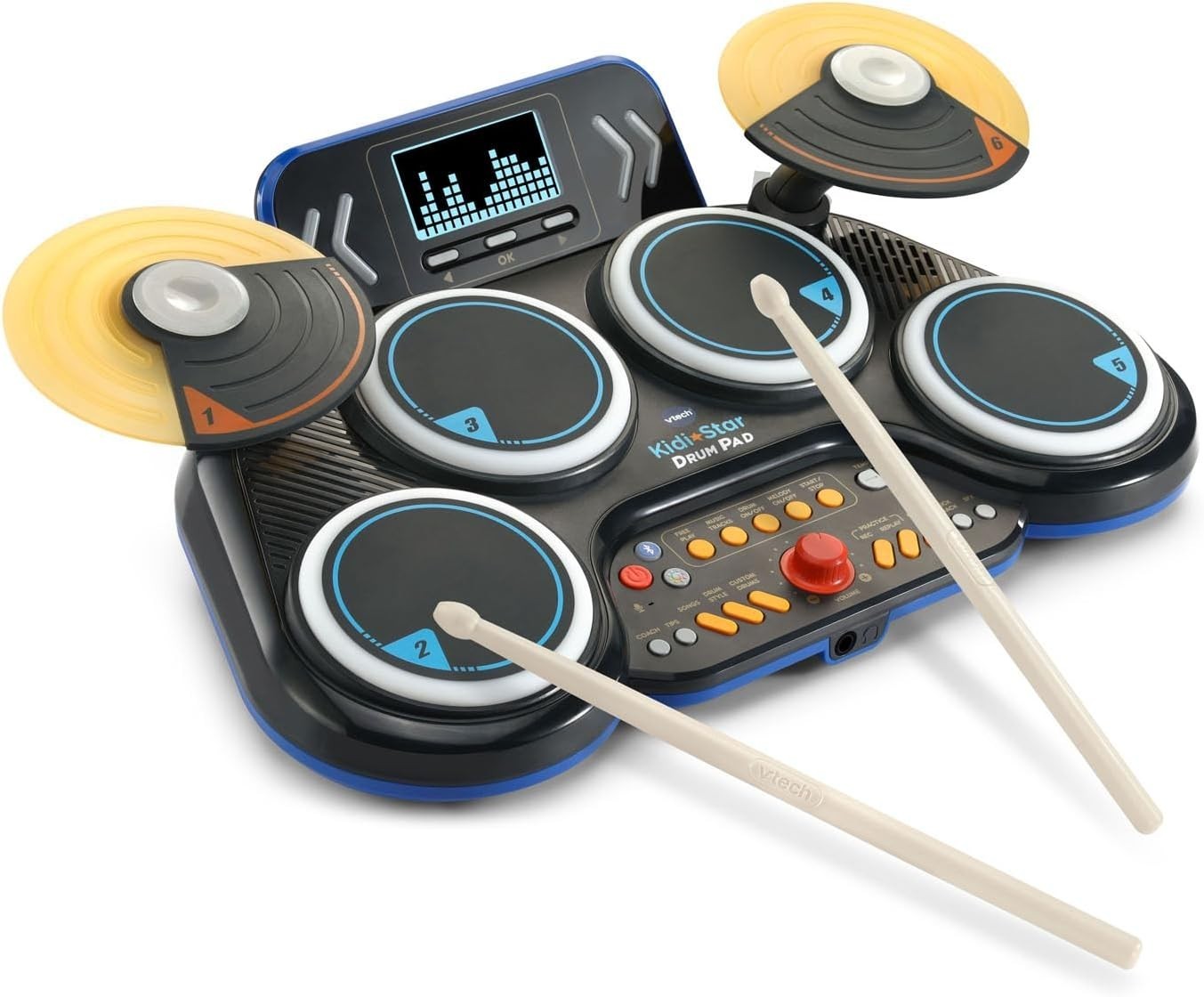 Kidi Star Black Drum Pad - Bluetooth Enabled with Recording & Learning Modes