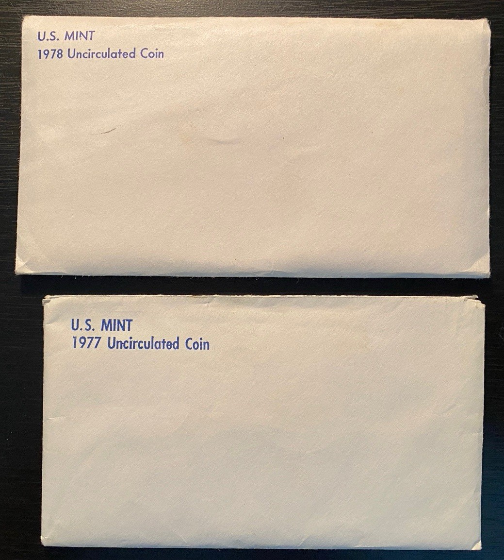 1977 & 1978 US Mint Uncirculated Sets - 24 Coins In All - Last Of The Ikes - OGP