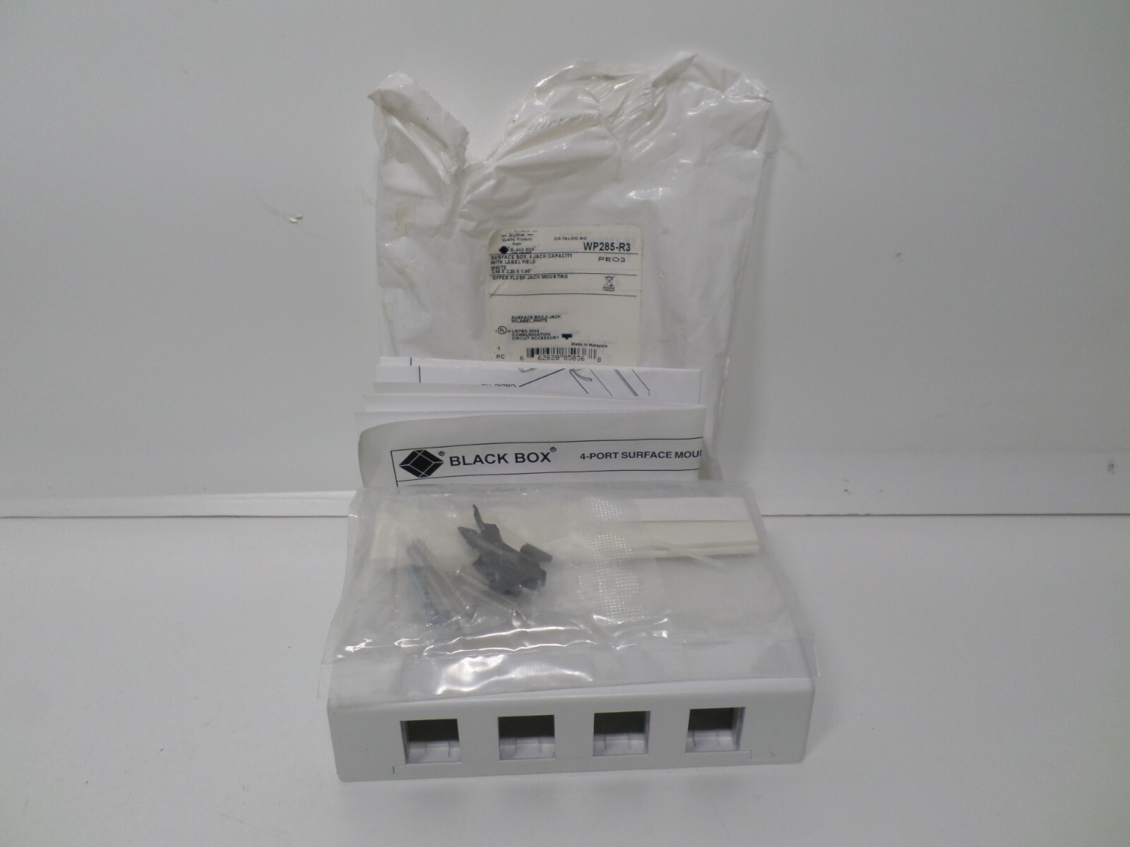 4 Port Cat6 5E RJ45 Network Surface Mount Box For Keystone Jack Insert