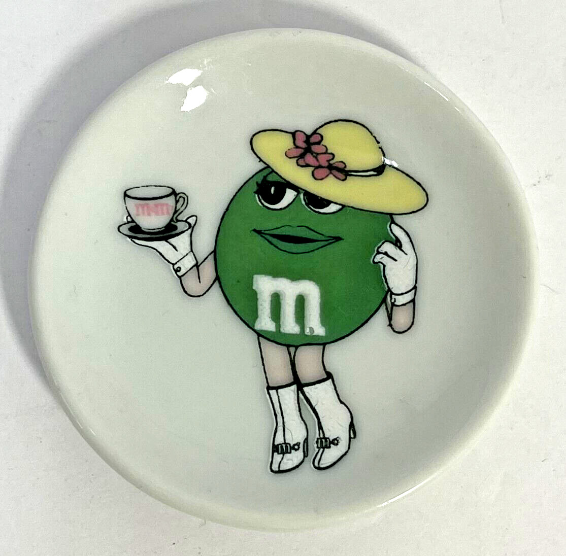Green M&M Ceramic M&M's Candy Saucer 2.5" Round