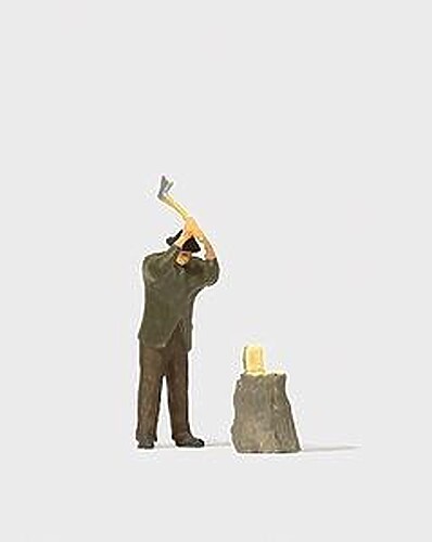 Preiser Chopping Wood - Model Railroad Figure - HO Scale - #28113