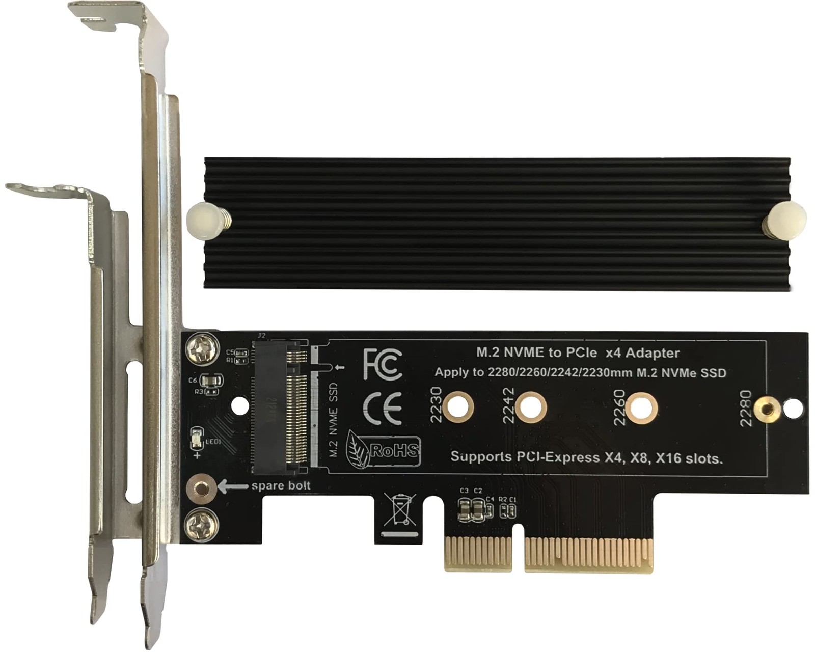 M.2 NVME to Pcie 3.0/4.0 X4 Adapter, NVME/AHCI SSD to Pcie Expansion Card with A