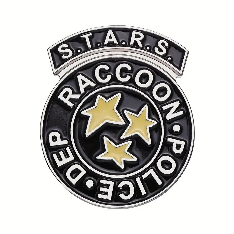 Resident Evil S.T.A.R.S. Raccoon Police Black Logo Enamel Metal Pin NEW UNUSED