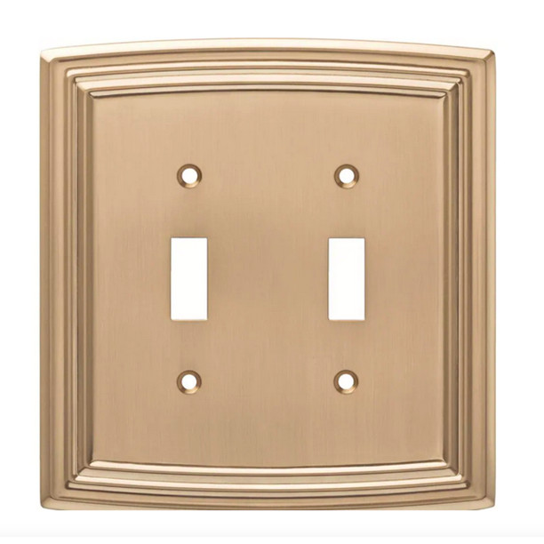 Double Switch Plate Toggle Wall Plate Double Champagne Bronze