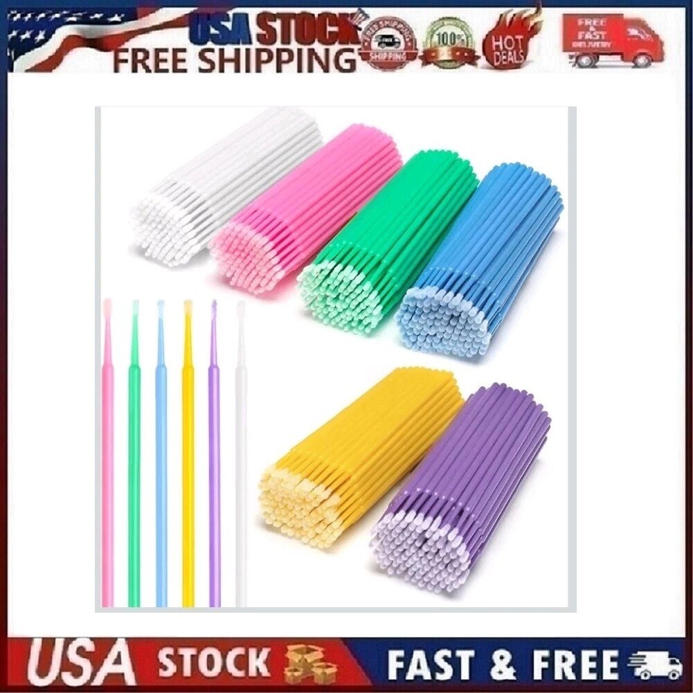 600 PCS Disposable Micro Applicators Brush Eyelash Extension Individual Applicat