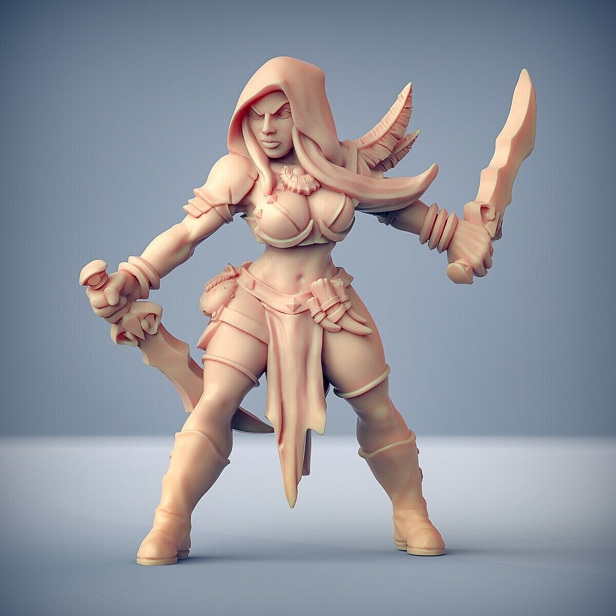 Amazon Assassin Pinup Fantasy Miniature DnD 5E Tabletop RPG Role Play Pathfinder