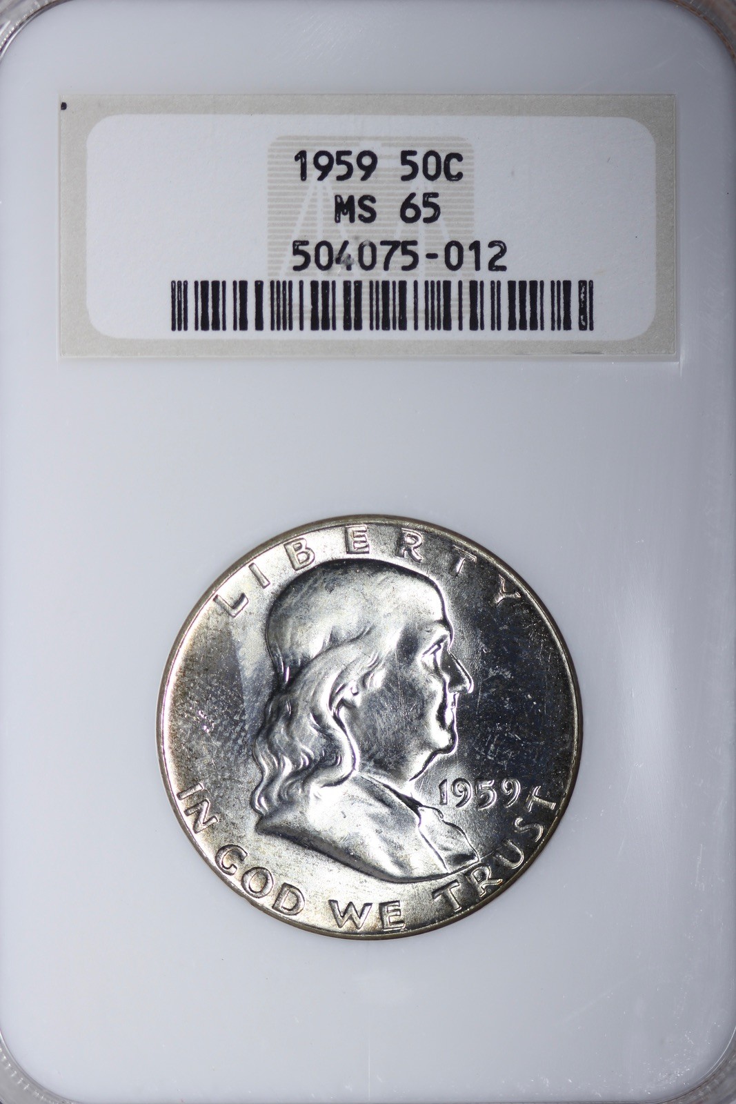 GEM BU 1959 Franklin Half Dollar NGC MS65 Old Fat Fatty Holder Read Desc YASEM