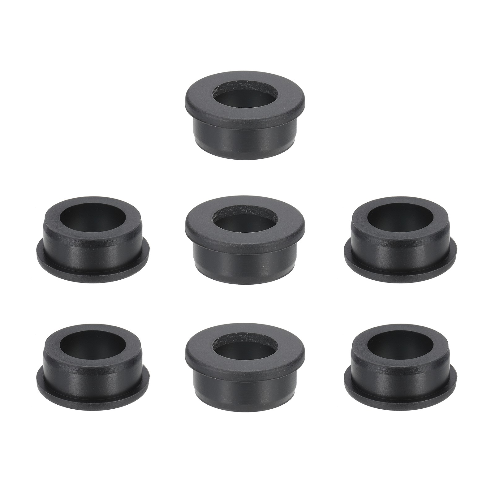 7 Pcs 1-1/4"(32mm)Drill Hole,7/8"(22mm)ID. Silicone Rubber Grommet, Black