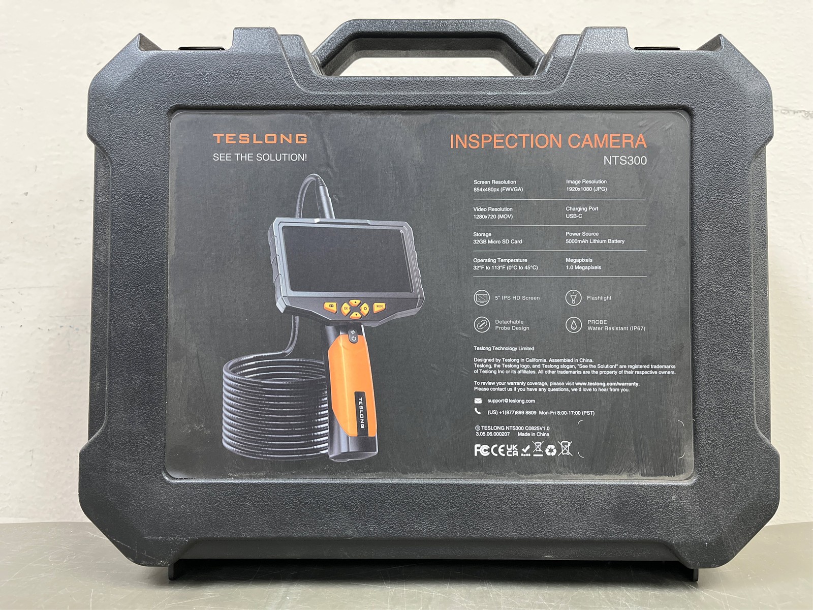 Triple Lens Borescope Inspection Camera, Teslong Professional Endoscope with Lig