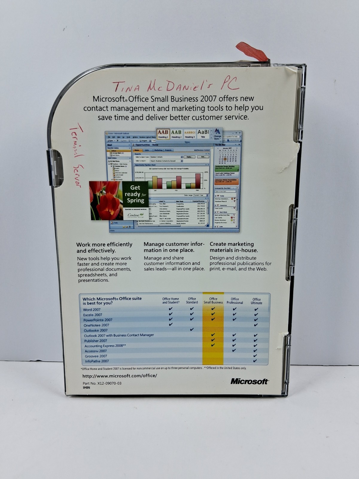 Microsoft Office Small Business 2007 Upgrade PC Software 2 Disc Complete Case