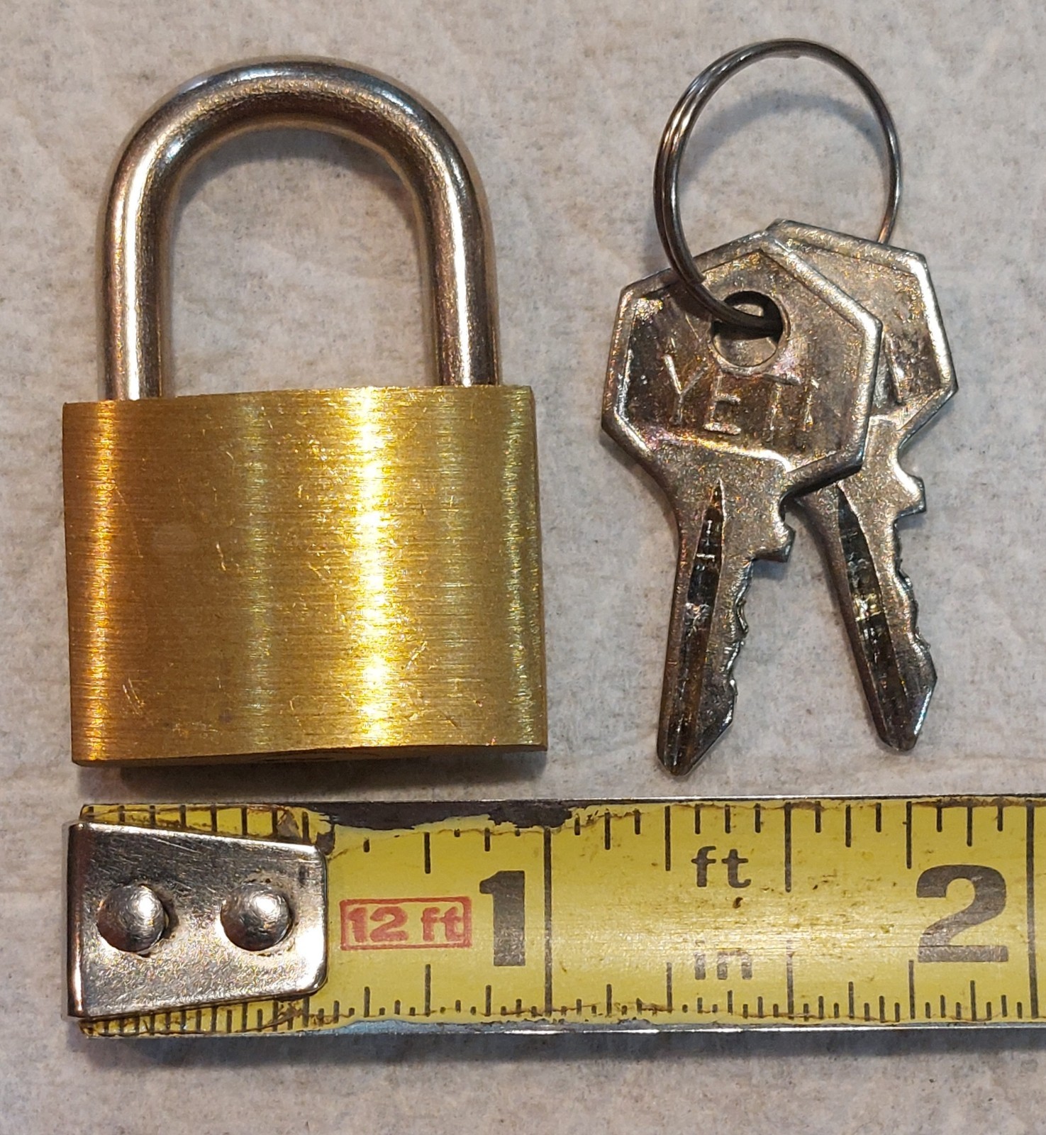 YETI mini Brass Padlock & 2 Keys