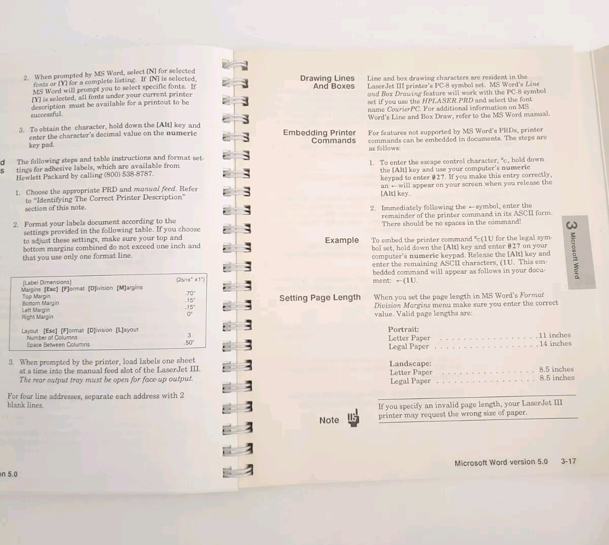 HP LASERJET III PRINTER USER'S MANUAL Software Application Notes Quick Reference