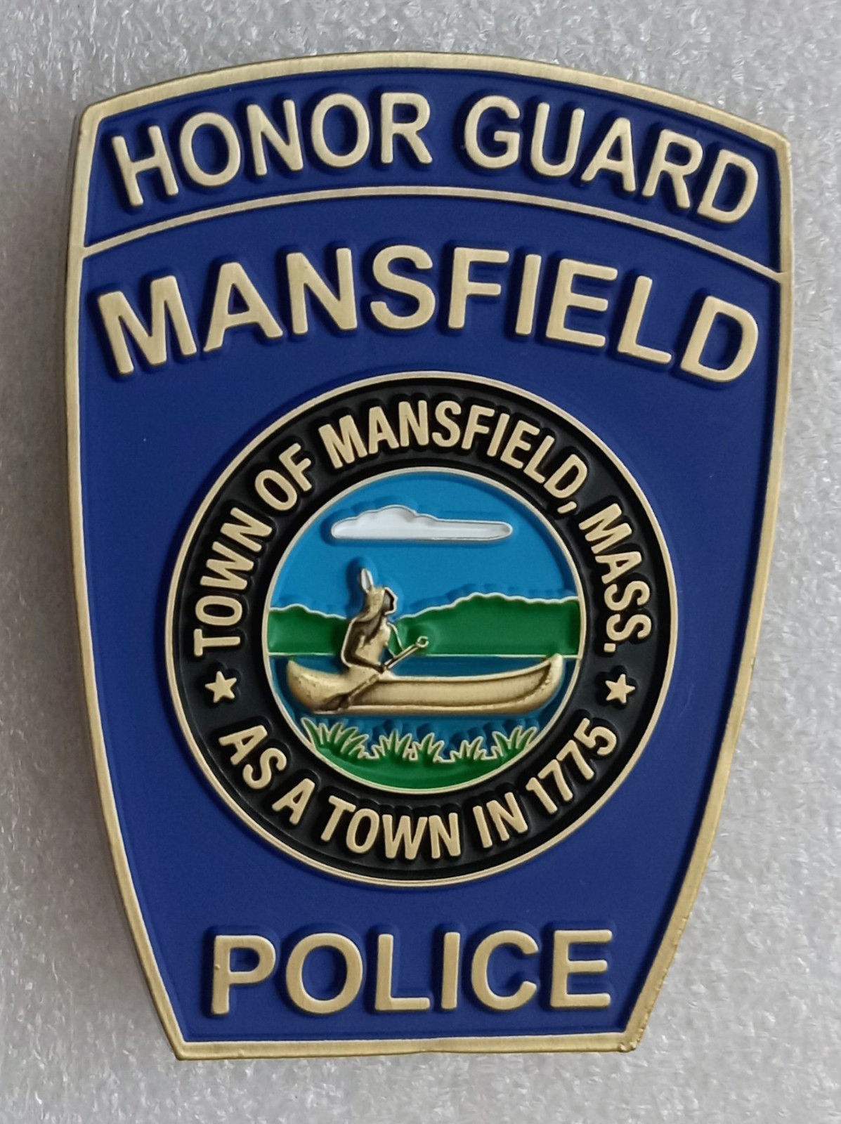 MANSFIELD POLICE Honor Guard CHALLENGE COIN sheriff colors US Flag MASSACHUSETTS
