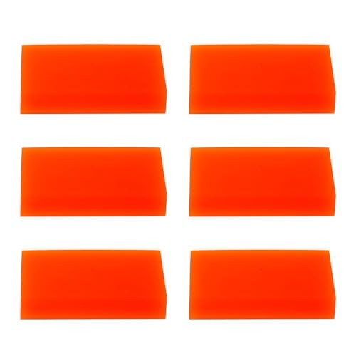 6Pcs 2” Small Rubber Squeegee for Vinyl Installation, Window Tinting, Orange