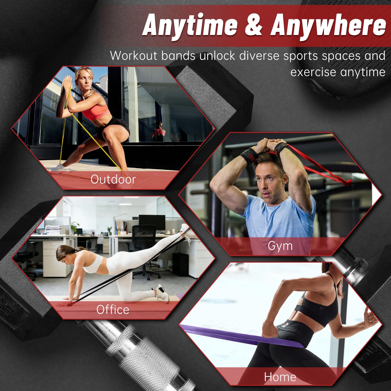 Resistance Bands for Working Out, 4-Level Pull Up Assistance Bands, Exercise Ban