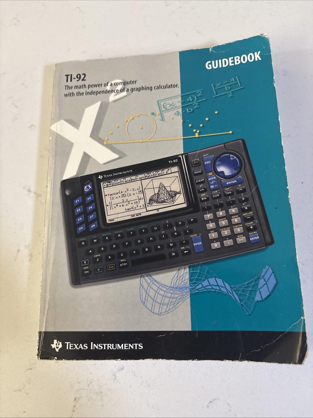 VTG 90s TEXAS INSTRUMENTS GUIDEBOOK For TI-92 Graphing Calculator Paperback