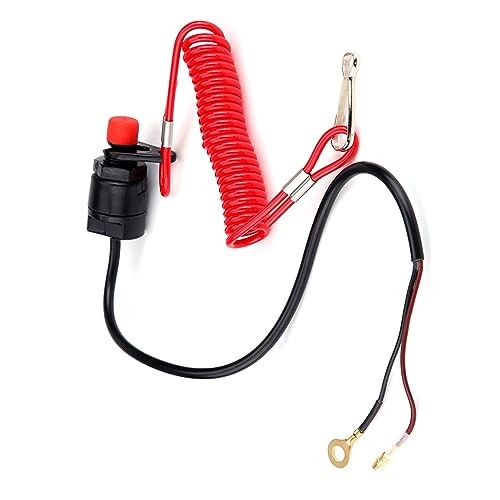 Boat Kill Switch, Outboard Engine Stop Switch with Tether Lanyard Cord,