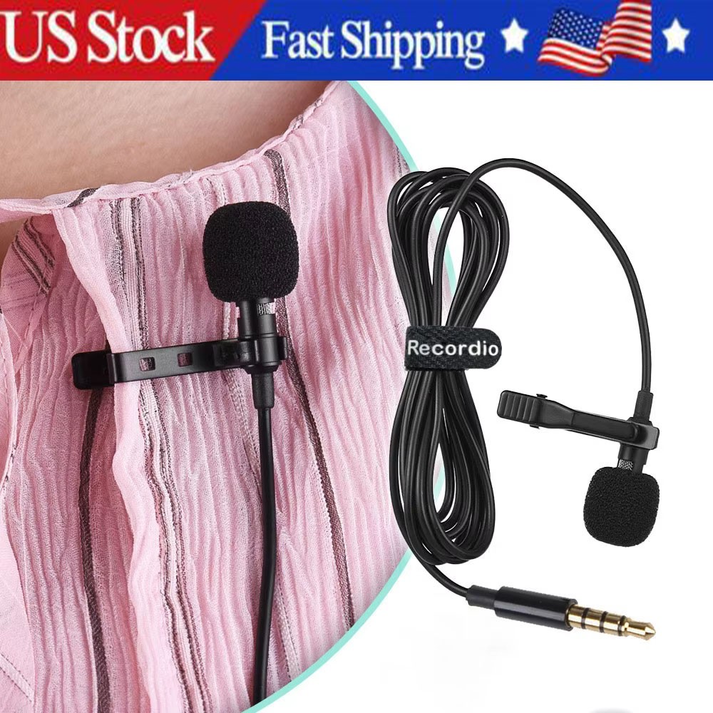 Omnidirectional Lapel Lavalier Microphone Clip-on Condenser Mini Iphone Android